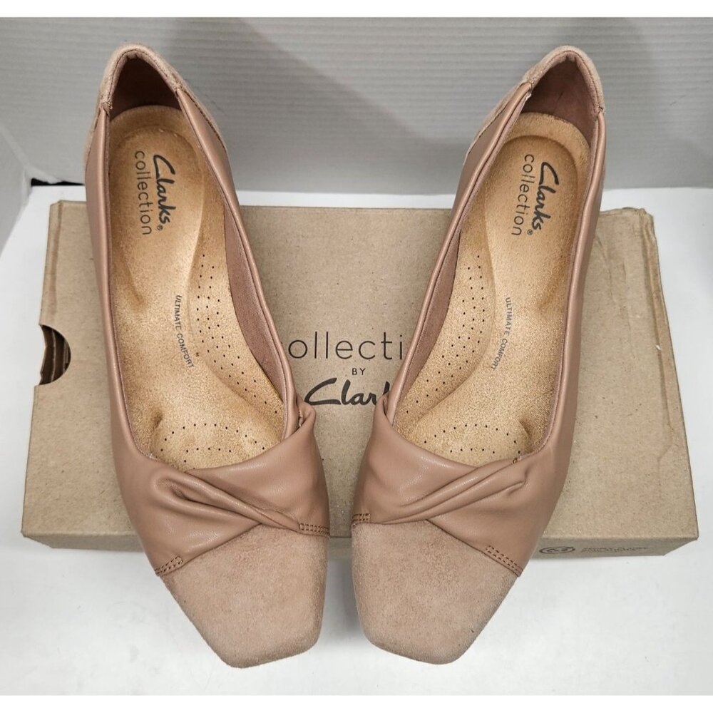 Clarks Tilmont Dalia Flats Womens 7.5 Wide Width Praline Ultimate Comfort